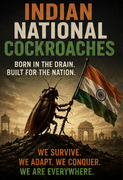 Indian National Cockroaches — Born in the drain, built for the nation
